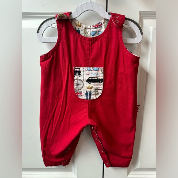 London Icons Reversible Dungarees Made in UK (Size 0-6 Months) - Picture 3 of 7